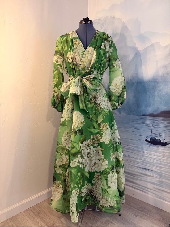 STYLEWE Dresses & Skirts - STYLEWE Green Floral Maxi Dress with Tie Waist Belt 294